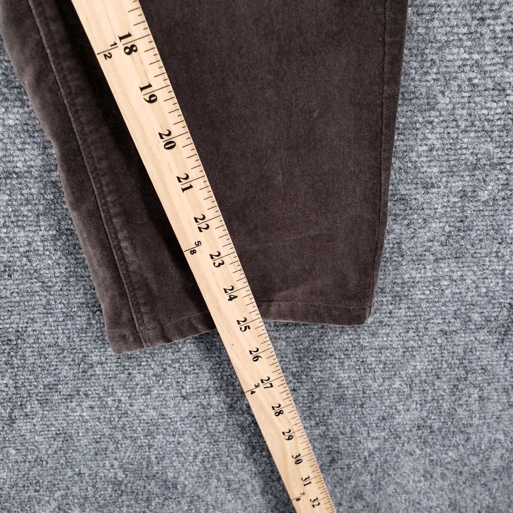 J. Jill J Jill Jeans Womens 16 Brown Velveteen Stretch Ankle High Rise 5 Pocket Zip Fly Size 38" / US 16 / IT 52 - 5 Thumbnail