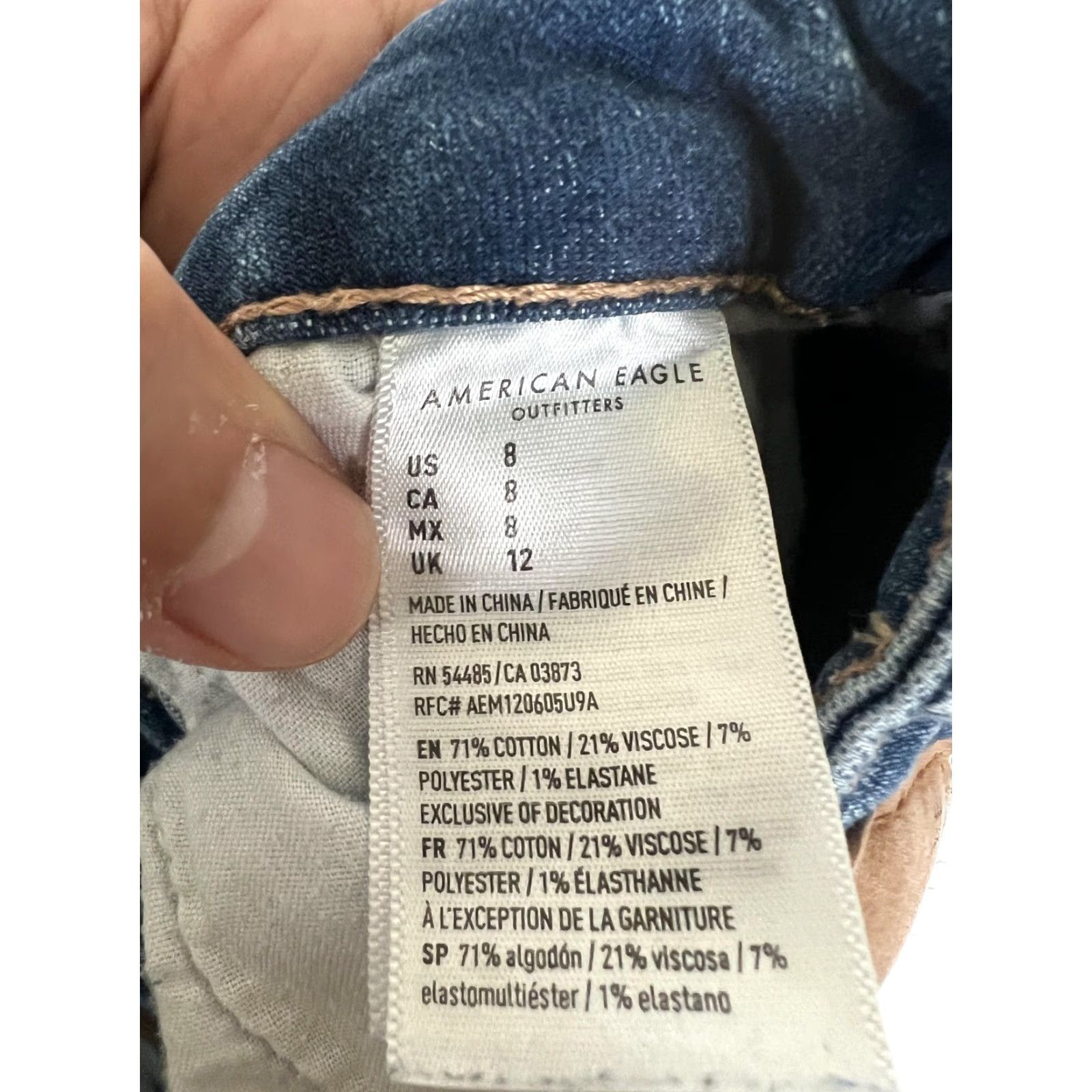 American Eagle Outfitters American Eagle Shorts Womens 8 Blue Hi-Rise Shortie Distressed Denim Cutoff Size 30" / US 8 / IT 44 - 5 Thumbnail
