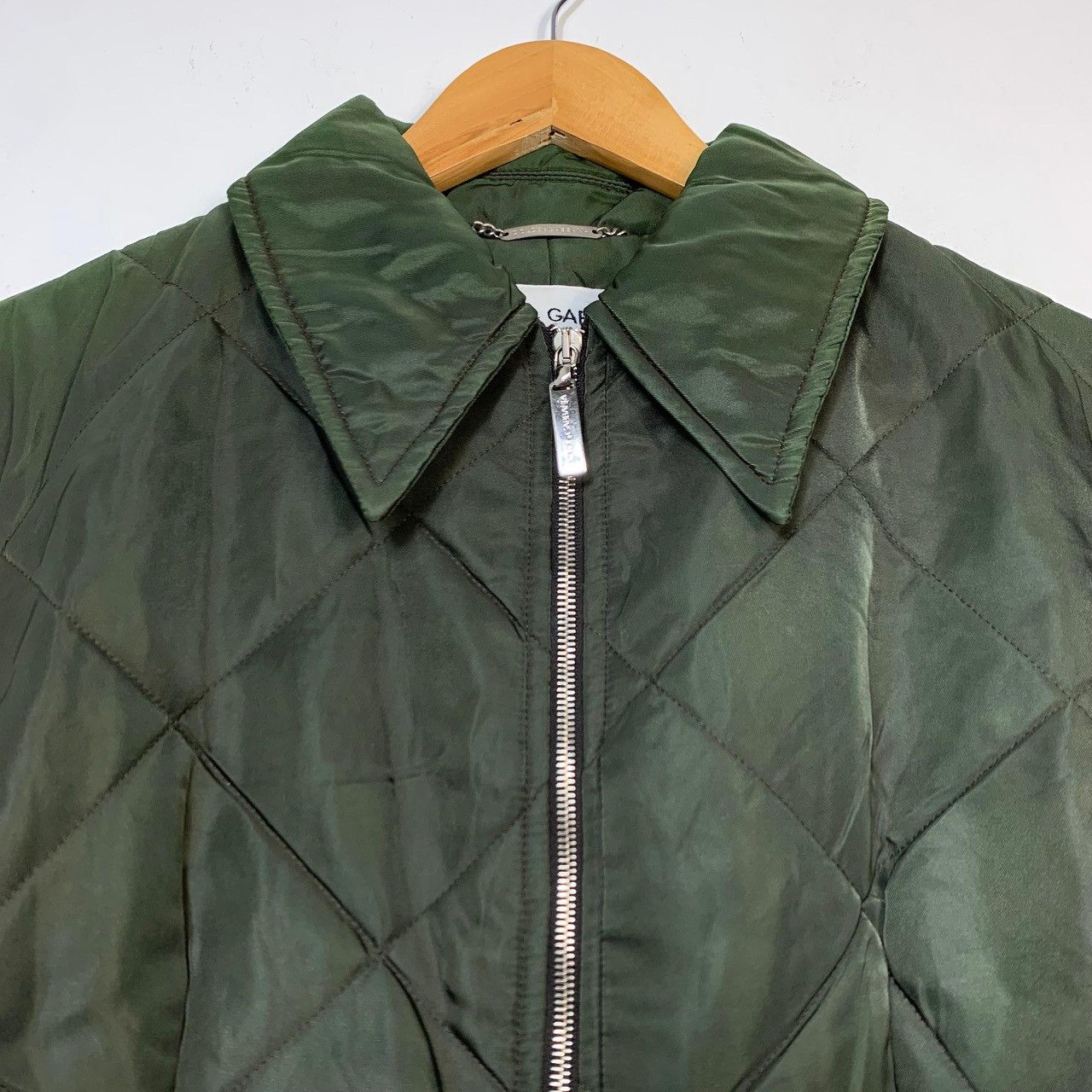 Dolce & Gabbana Vintage Olive Green Diamond Quilted Military Liner Jacket Size US M / EU 48-50 / 2 - 4 Thumbnail