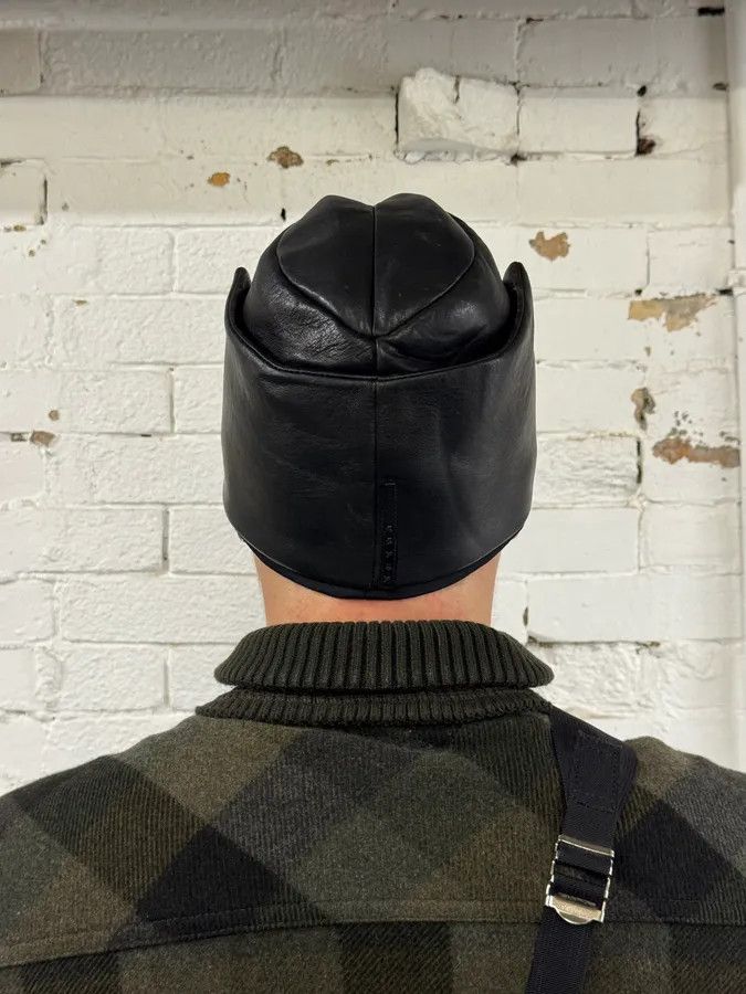 Prada 2000s Prada Black Leather Structured Hat Size ONE SIZE - 4 Thumbnail