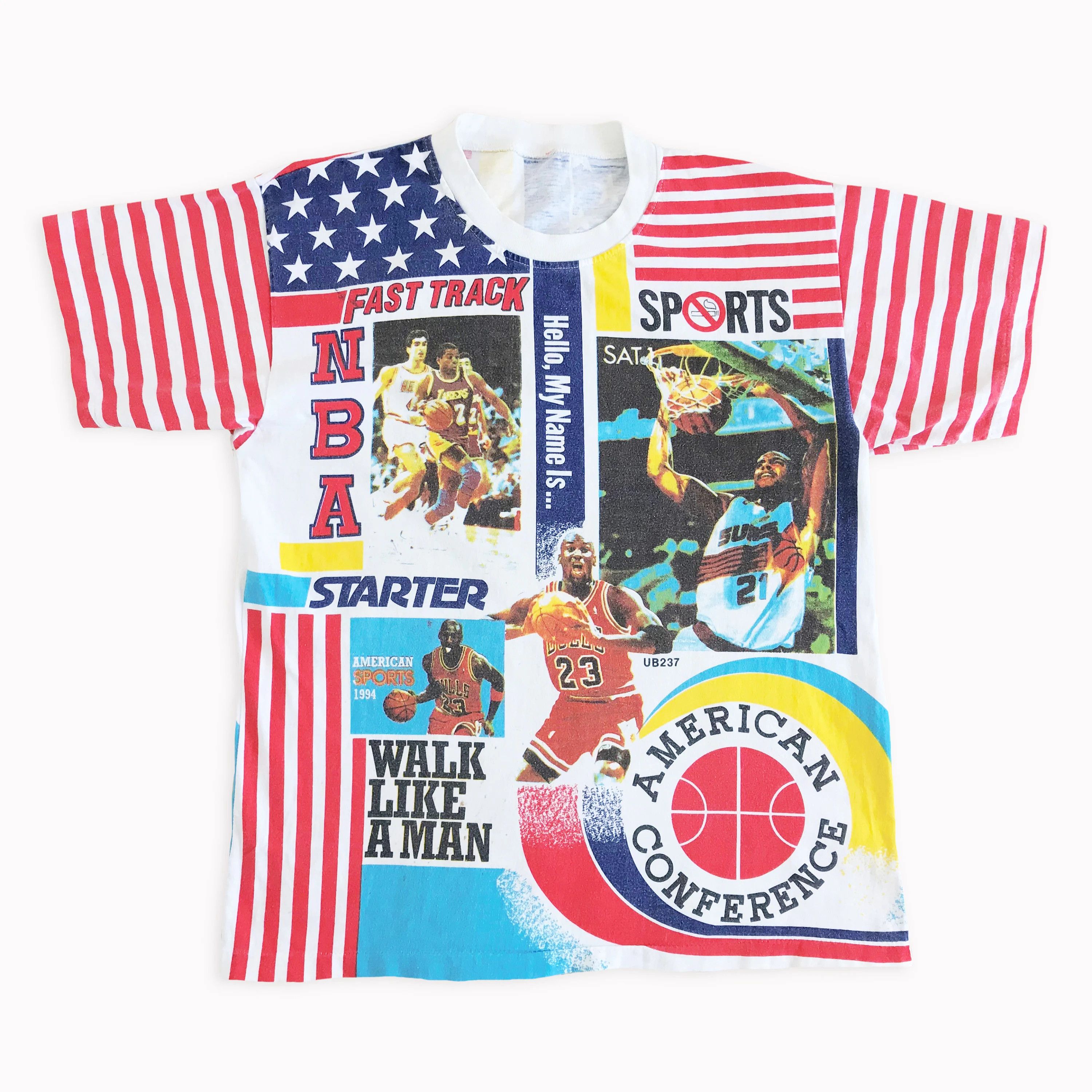 Starter RARE Vintage 90s STARTER T shirt Single stitch Jordan NBA Size US M / EU 48-50 / 2 - 2 Thumbnail