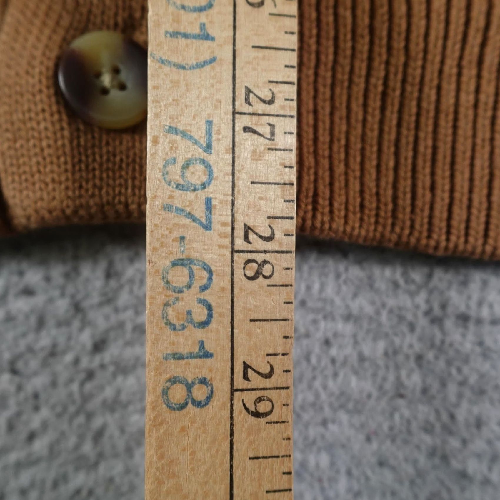 Vintage Crown & Ivy Cardigan Mens XL Beige Shawl Collar Cable Knit Button Front Pocketed Knit Sweater Regular Fit Size US XL / EU 56 / 4 - 5 Thumbnail