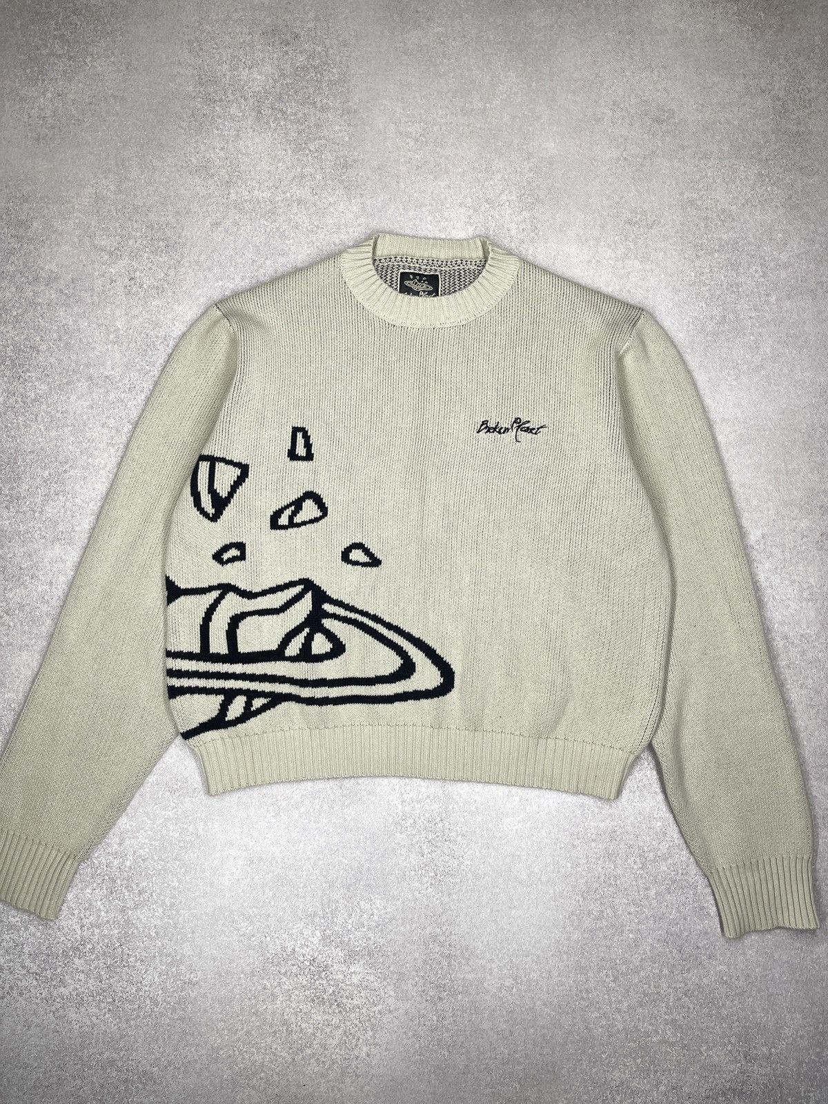 Broken Planet Broken Planet Knit Sweater Beige Organic Cotton Big Logo Size US S / EU 44-46 / 1 - 2 Thumbnail