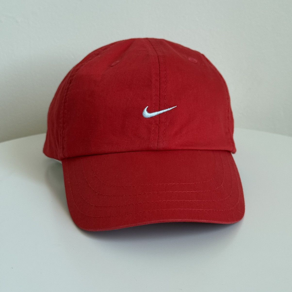 Nike Vintage Nike Red Swoosh Strapback Hat – Adjustable Velcro Size ONE SIZE - 1 Thumbnail