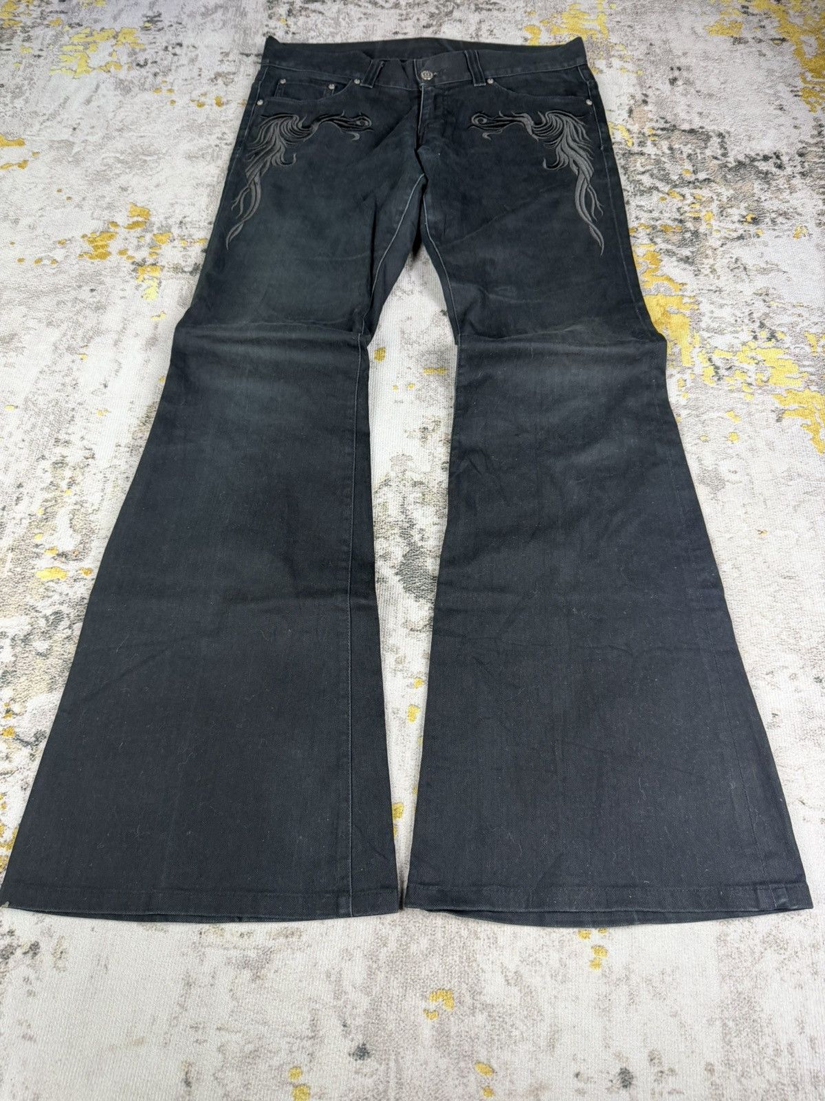 Tornado Mart Rare Tornado Mart Embroider Super Flared Pants Size US 31 - 2 Thumbnail