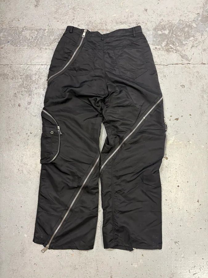 Vintage Archive Black Nylon Tornado Zip Pants Size US 32 / EU 48 - 6 Thumbnail