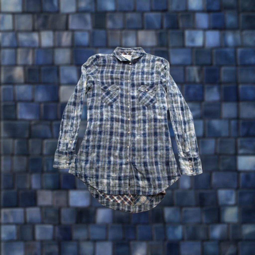 Vintage Ryan Michael Shirt Dress Tunic Plaid Western Snap Up Women's Size S Cowgirl Dress Shirt Size S / US 4 / IT 40 - 1 Thumbnail