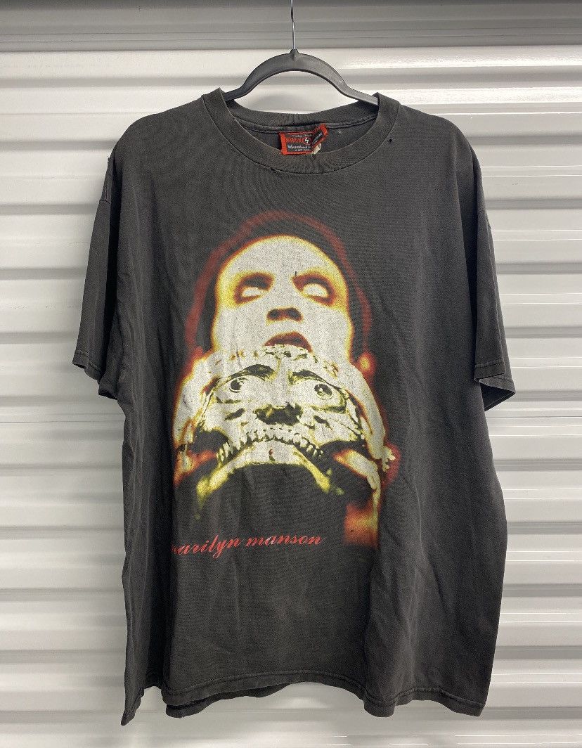 image of Vintage Marilyn Manson Tee in Black, Men's (Size Large)