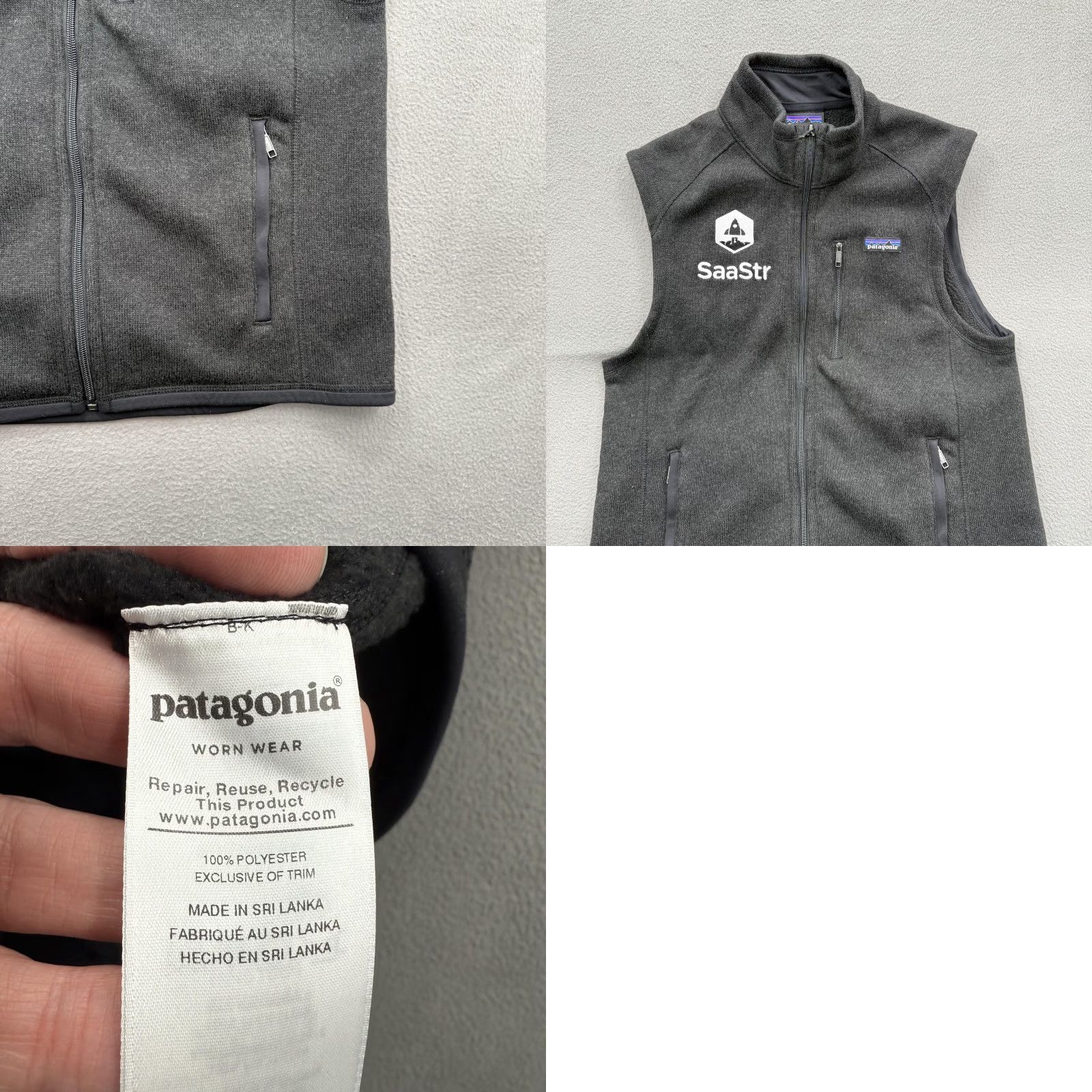 Patagonia VINTAGE Patagonia Better Sweater Vest Mens M Gray Full Zip Fleece SaaStr Logo Size US M / EU 48-50 / 2 - 8 Thumbnail