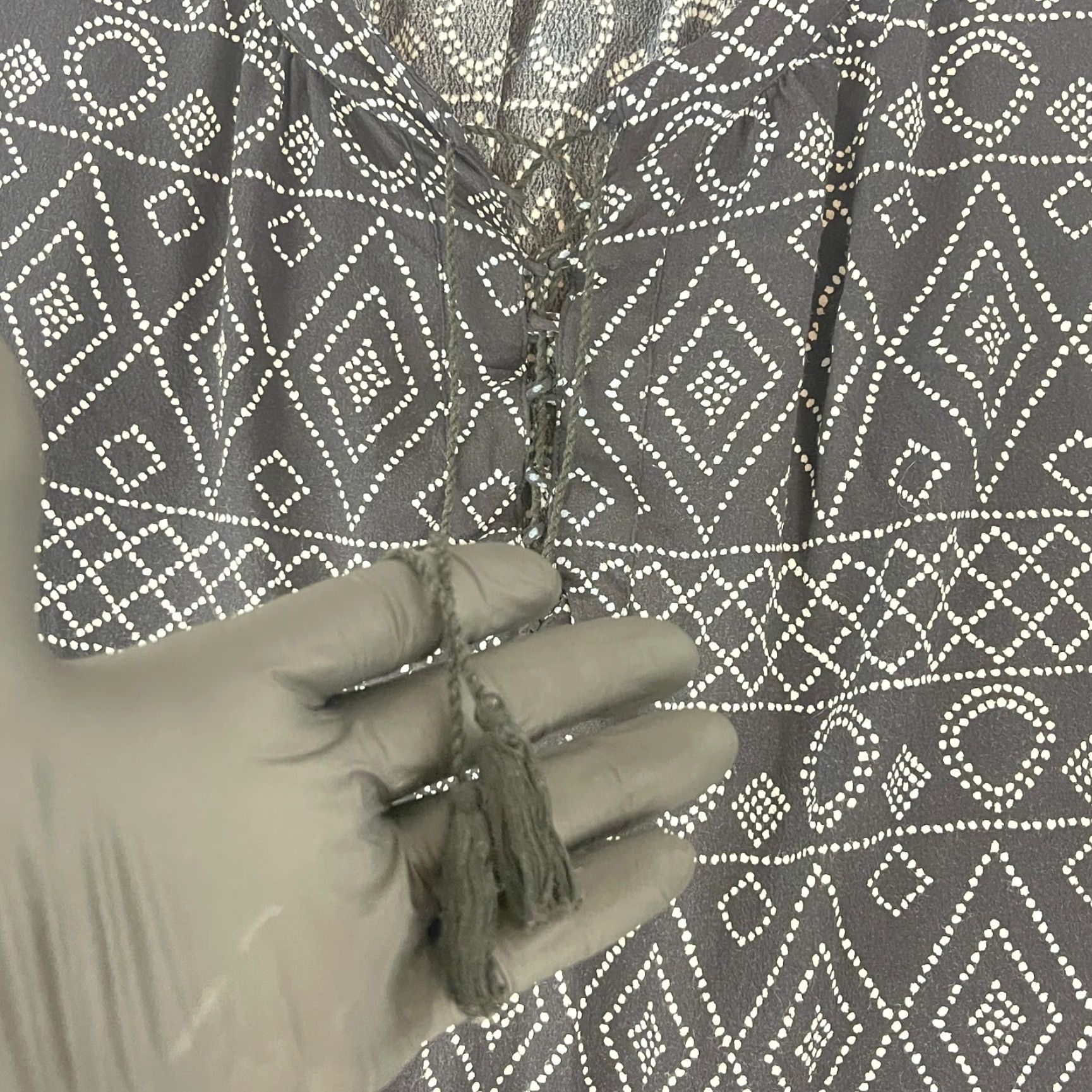 Madewell Madewell Black Lace-Up Peasant Caravan Shirt Womens 3/4 Sleeve Size Large Size L / US 10 / IT 46 - 6 Thumbnail