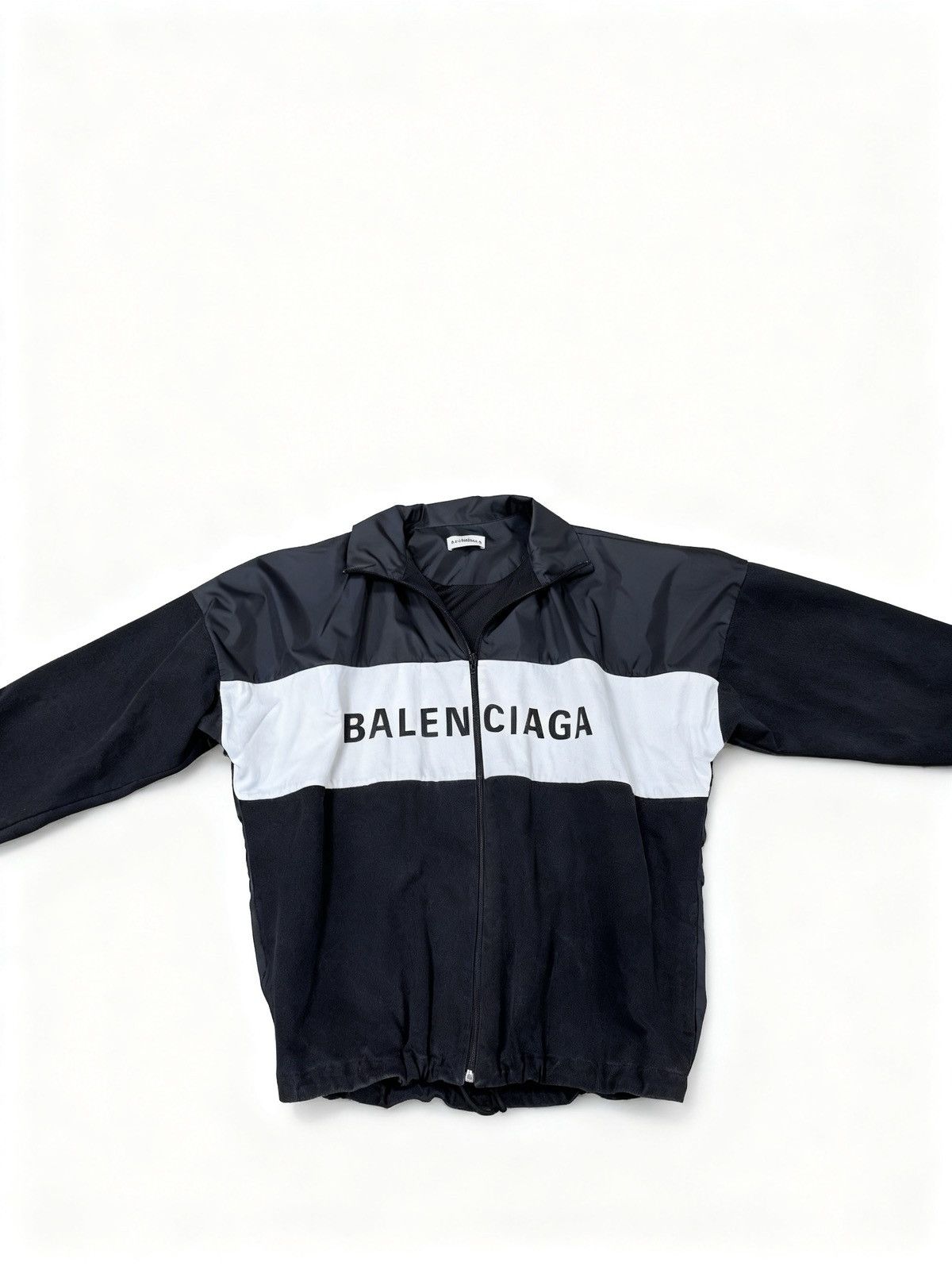 Balenciaga BALENCIAGA Black Logo Zip-Up Track Jacket Size XXS / US 00 / IT 34 - 1 Thumbnail