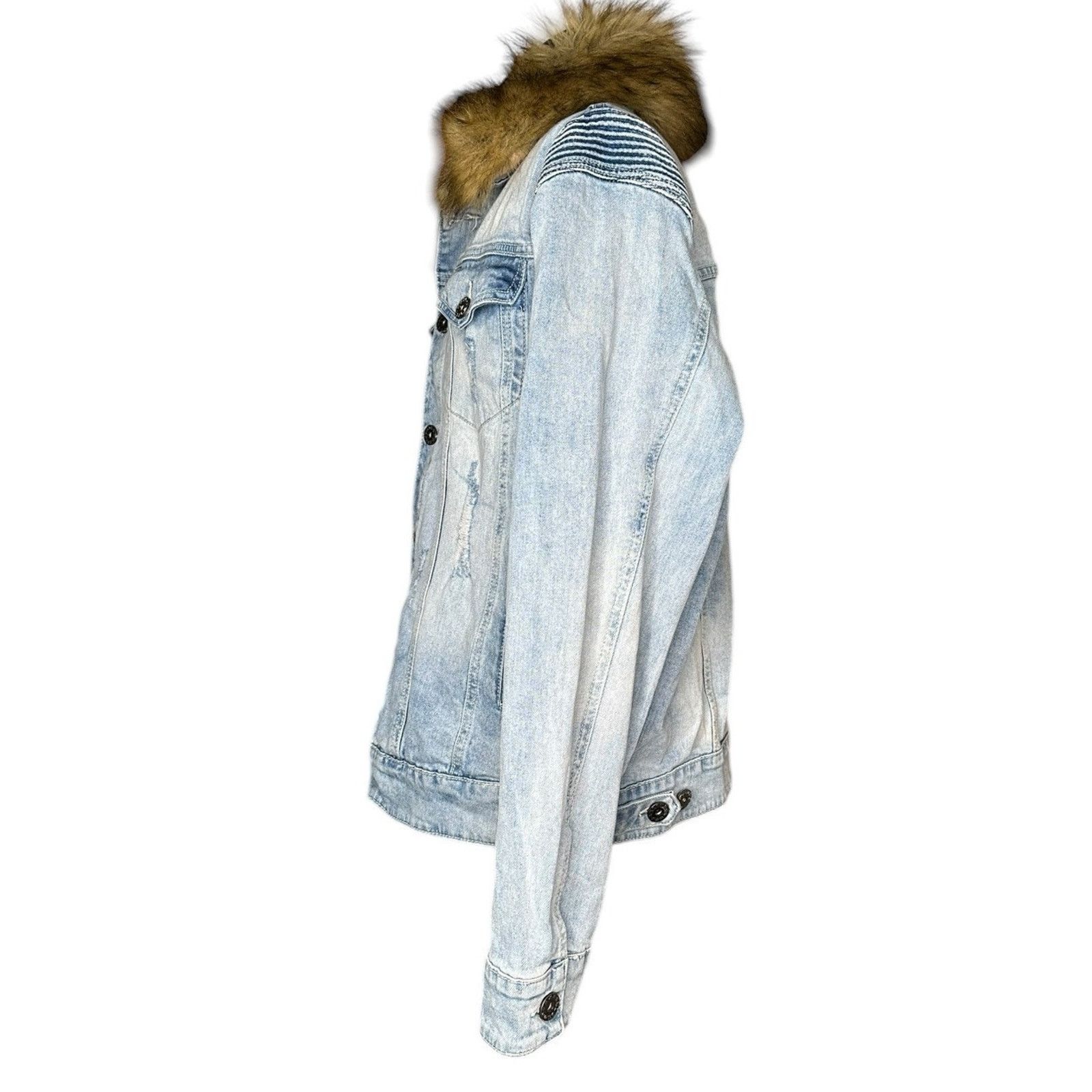Other Kloud9 Jean Jacket Detachable Fur Collar Distressed 2XL Size US XXL / EU 58 / 5 - 5 Thumbnail