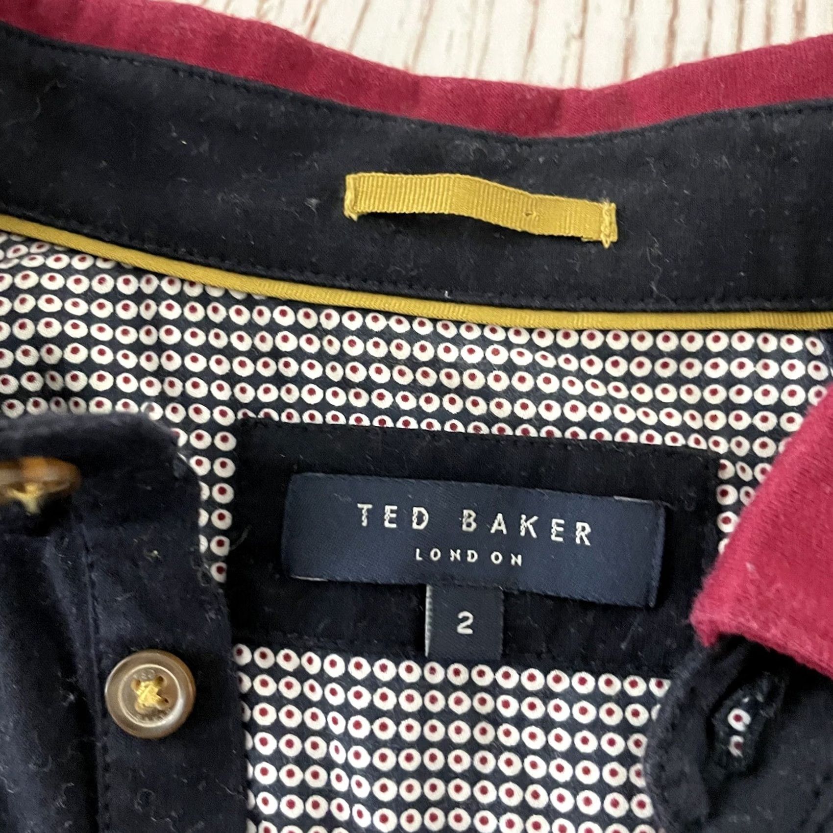 Ted Baker Ted Baker Short Sleeve Striped Polo Shirt Men 2 Black Maroon Button-Up Apparel Shirt Mens Polo Shirt Black Striped 2 Decade 2010s Size US XS / EU 42 / 0 - 2 Thumbnail