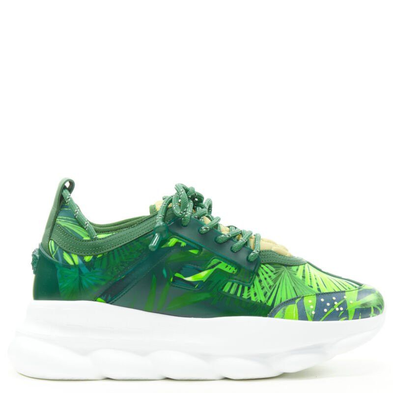 Versace new VERSACE Chain Reaction Jungle Print green chunky sole sneaker EU38 US8 Size US 8 / IT 38 - 1 Thumbnail