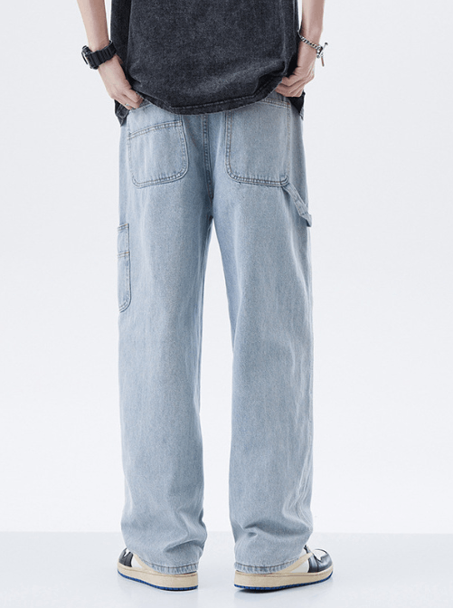 Japanese Brand Washed distressed loose trendy straight cargo jeans Size US 32 / EU 48 - 4 Thumbnail