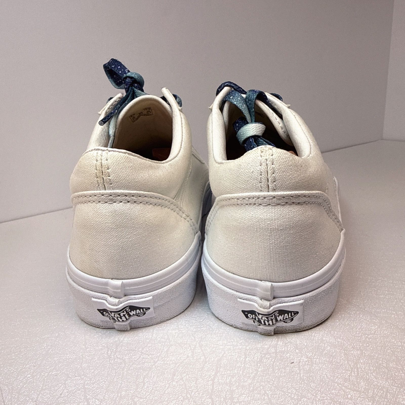 Vans Vans Old Skool White Canvas W/Blue Splatter LacesLow Top | 7 Size US 9 / EU 42 - 9 Thumbnail