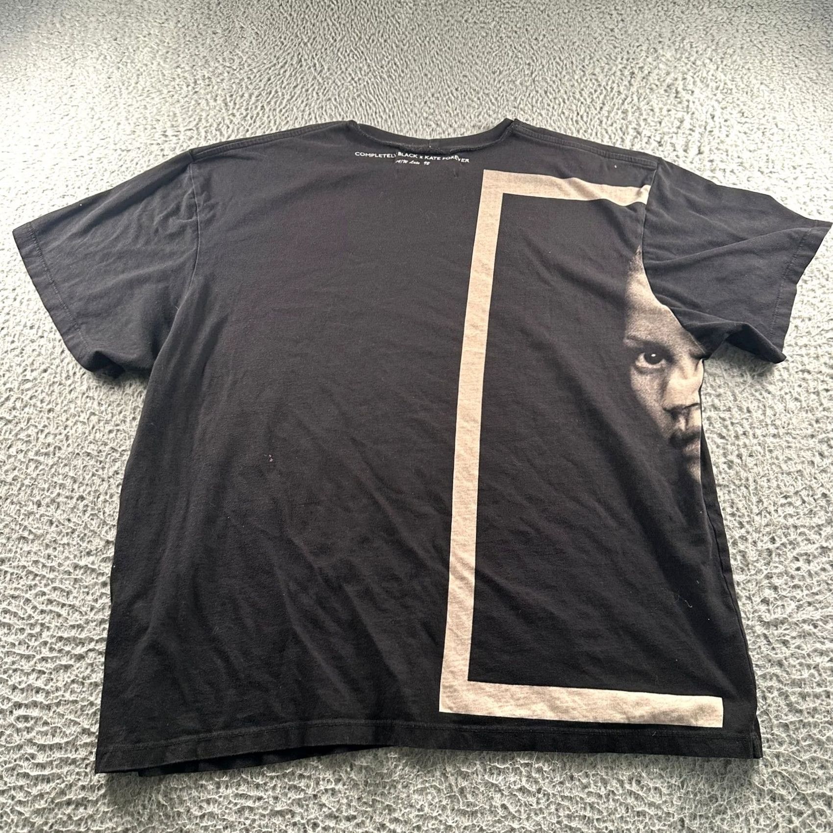 Vintage MR.COMPLETELY x Kate ForeverShirt Mens L Black Front Graphic Cotton Tee Back Size US L / EU 52-54 / 3 - 6 Thumbnail