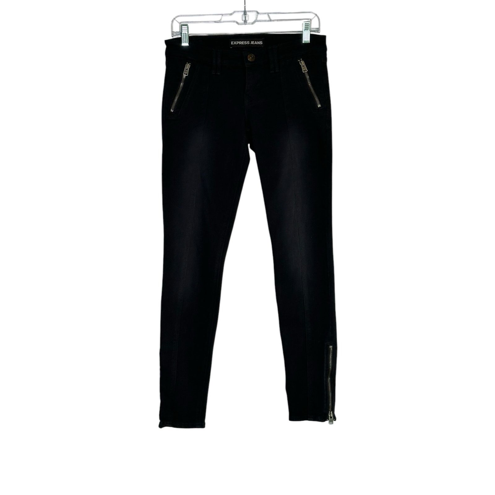 Express Express Stella Low Rise Leggings Zipper Ankle Jeans size 2 Size 26" / US 2 / IT 38 - 6 Thumbnail