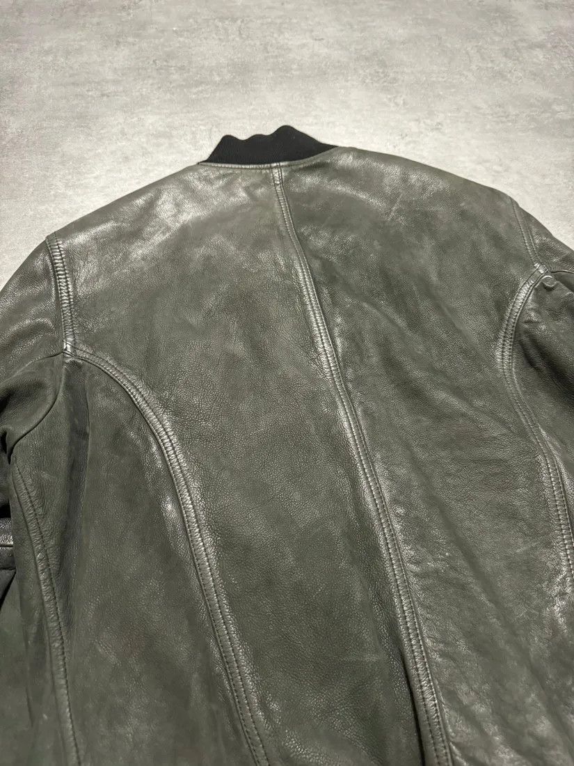 Designer × Diesel × Vintage 2000s Diesel Olive Biker Eroded Polished Leather Jacket Size US M / EU 48-50 / 2 - 5 Thumbnail