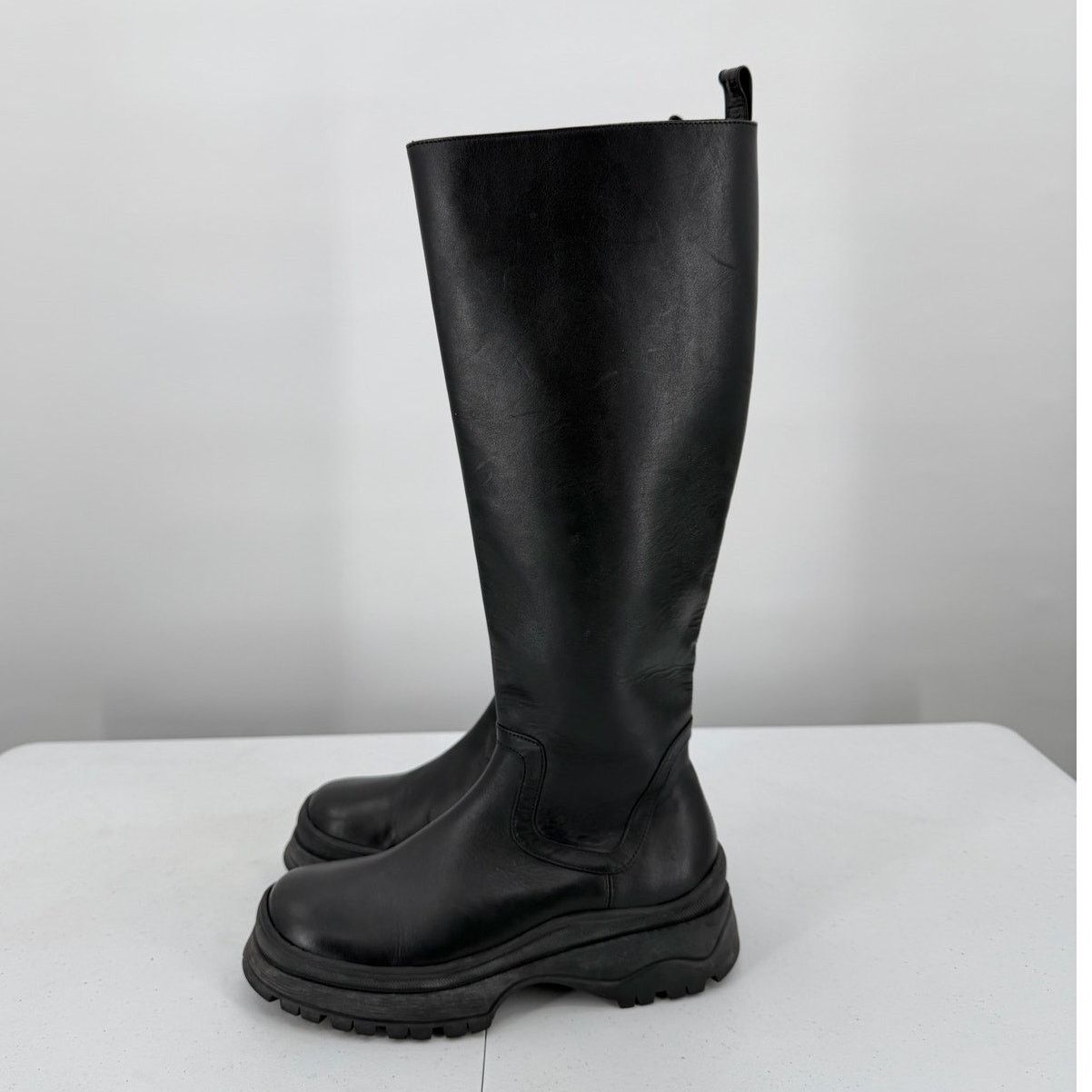 Staud Staud Bow Leather Black Tall Platform Boots Size 36.5 Size US 6.5 / IT 36.5 - 5 Thumbnail