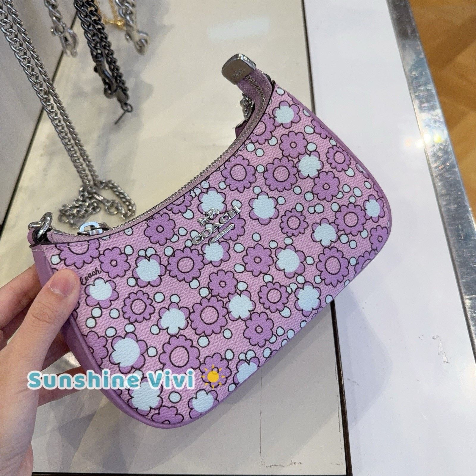 Coach NWT Coach Teri Mini Crossbody Bag Floral Sv/Lily Multi CBG64 Size ONE SIZE - 3 Thumbnail