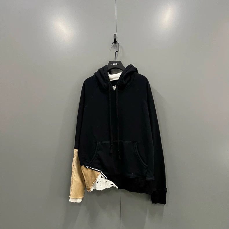 Greg Lauren greg lauren Black patchwork hoodie 2506-Nextarrow Size US M / EU 48-50 / 2 - 1 Thumbnail