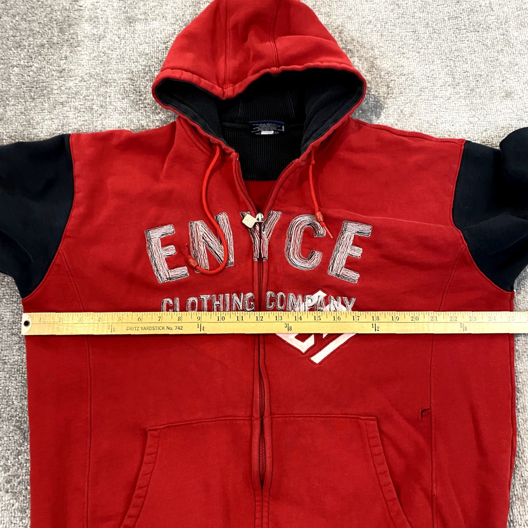 Enyce ENYCE Jacket Men Large Red Black Zip Hoodie Full Zip Skate Retro Streetwear Y2K Size US L / EU 52-54 / 3 - 5 Thumbnail