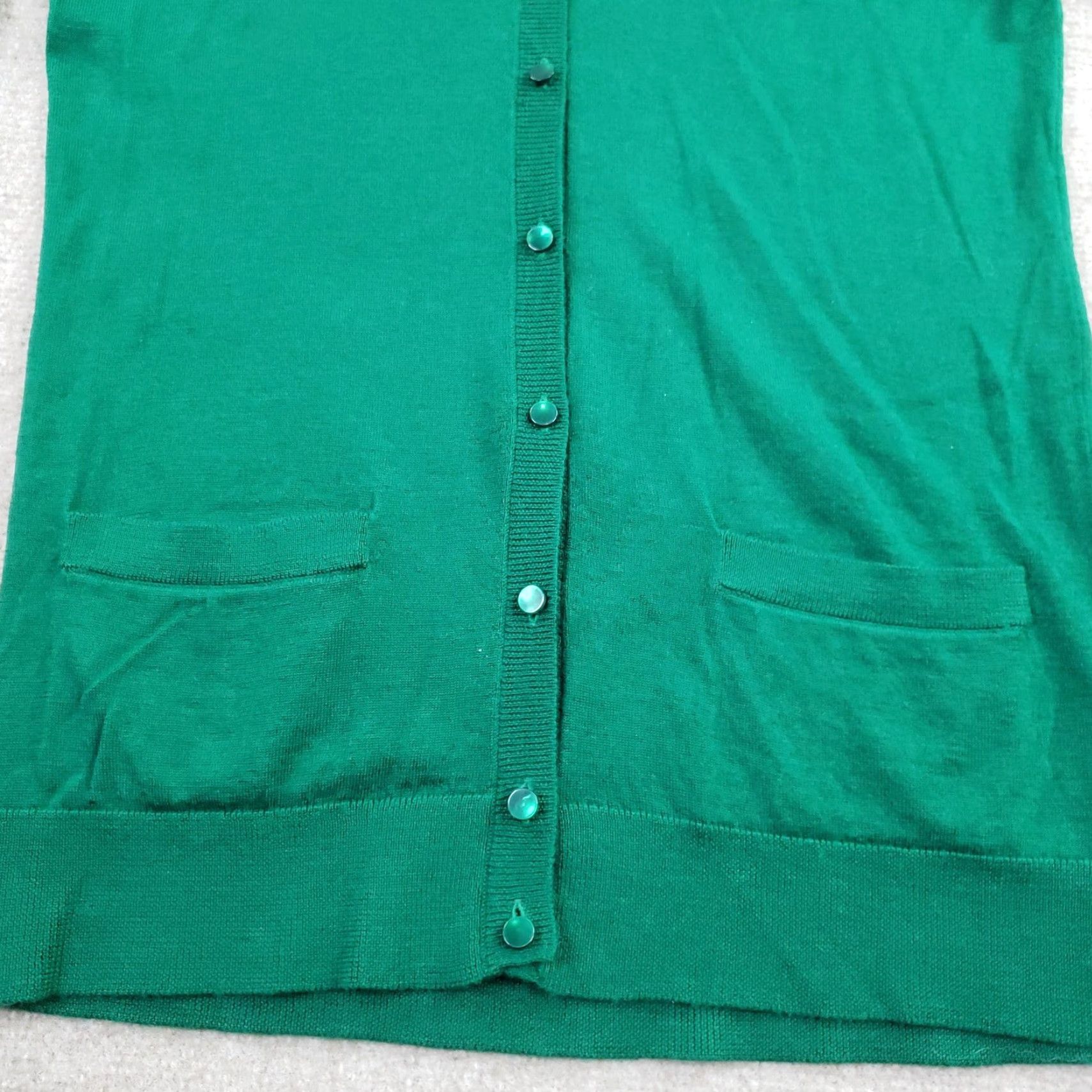 Talbots Talbots Cardigan Sweater Womens Small Green 100% Merino Wool V Neck Lightweight Size S / US 4 / IT 40 - 6 Thumbnail