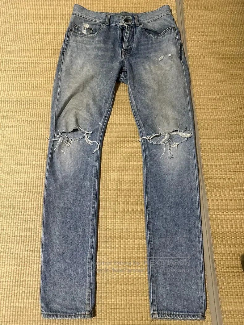 Saint Laurent Paris Saint Laurent Distressed Denim Jeans. Size US 29 - 1 Thumbnail