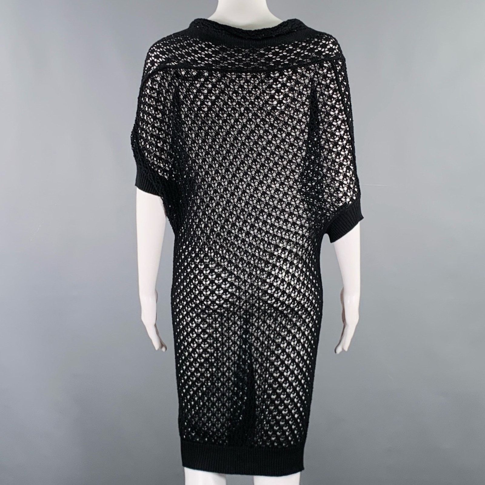 Vintage VINTAGE Size M Black Crochet Textured Short Sleeve Vest Size M / US 6-8 / IT 42-44 - 4 Thumbnail