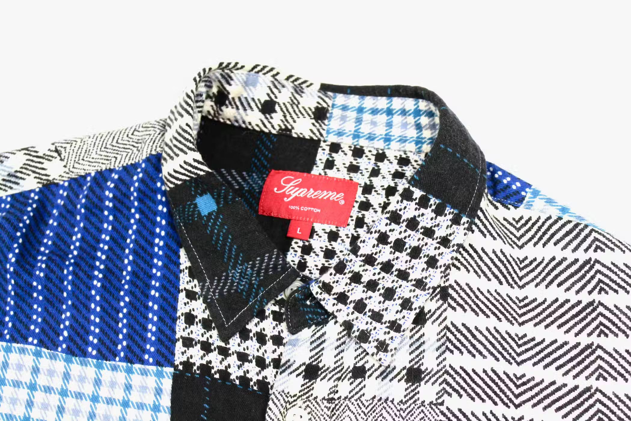 Supreme Printed Patchwork Flannel Button Up Shirt F/W15 Size US M / EU 48-50 / 2 - 2 Thumbnail