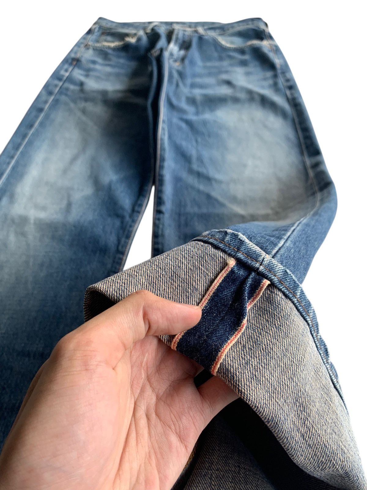 Edwin VINTAGE EDWIN 505 SELVEDGE BAGGY FADED DISTRESSED DENIM Size US 30 / EU 46 - 3 Thumbnail