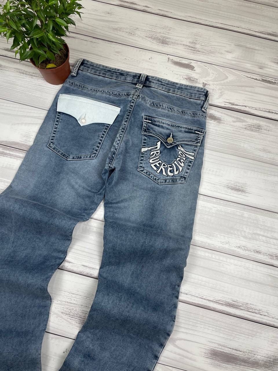 True Religion Y2K Grey Blue Distressed Jeans True Religion Aesthetic Size US 36 / EU 52 - 3 Thumbnail