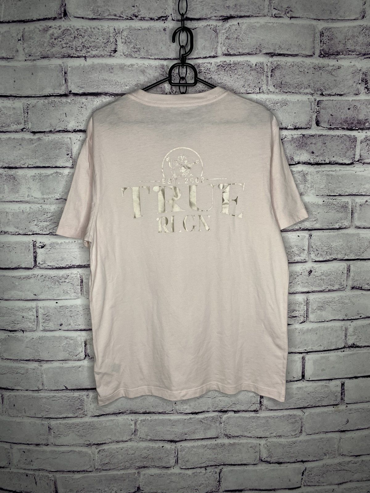 True Religion MENS True Religion Vintage Overprint Logo Pink Tee Y2K Size US M / EU 48-50 / 2 - 9 Thumbnail