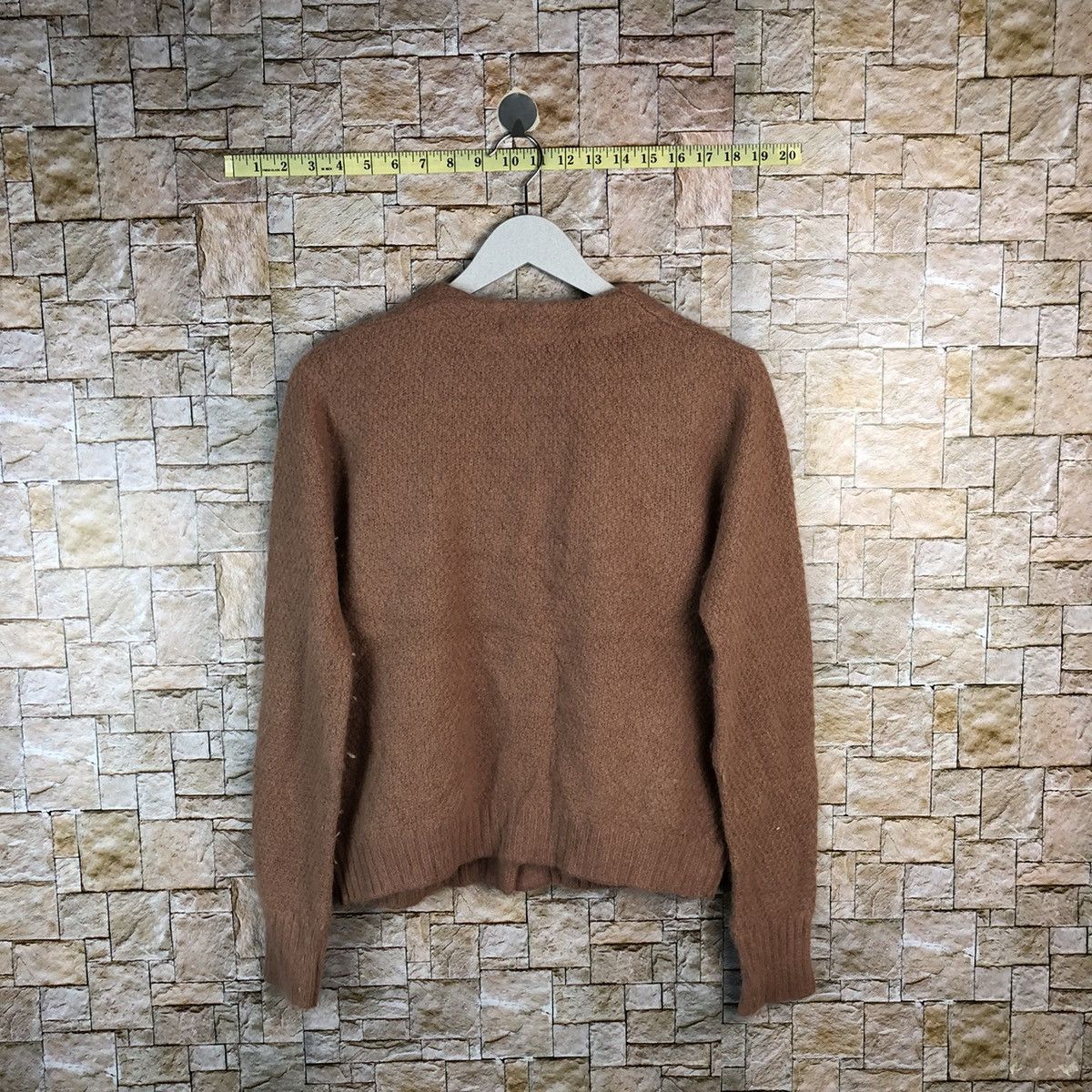 Japanese Brand Smidel Brown mohair fur Cardigan Knitwear #A1209 Size US S / EU 44-46 / 1 - 12 Thumbnail