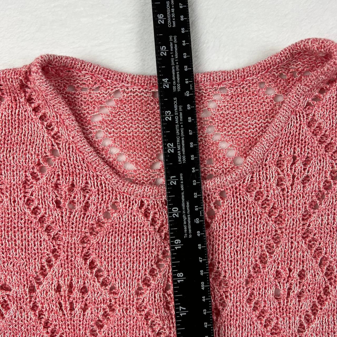 Other Leo & Nicole Medium Crochet Blouse Pink Women Cotton Size M / US 6-8 / IT 42-44 - 3 Thumbnail