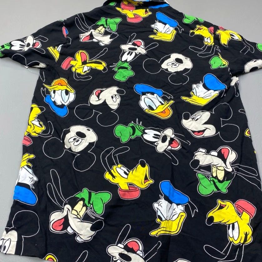 Disney Disney Mickey Goofy Donald Short Sleeve Button-Up Shirt Large Black Size US L / EU 52-54 / 3 - 8 Thumbnail