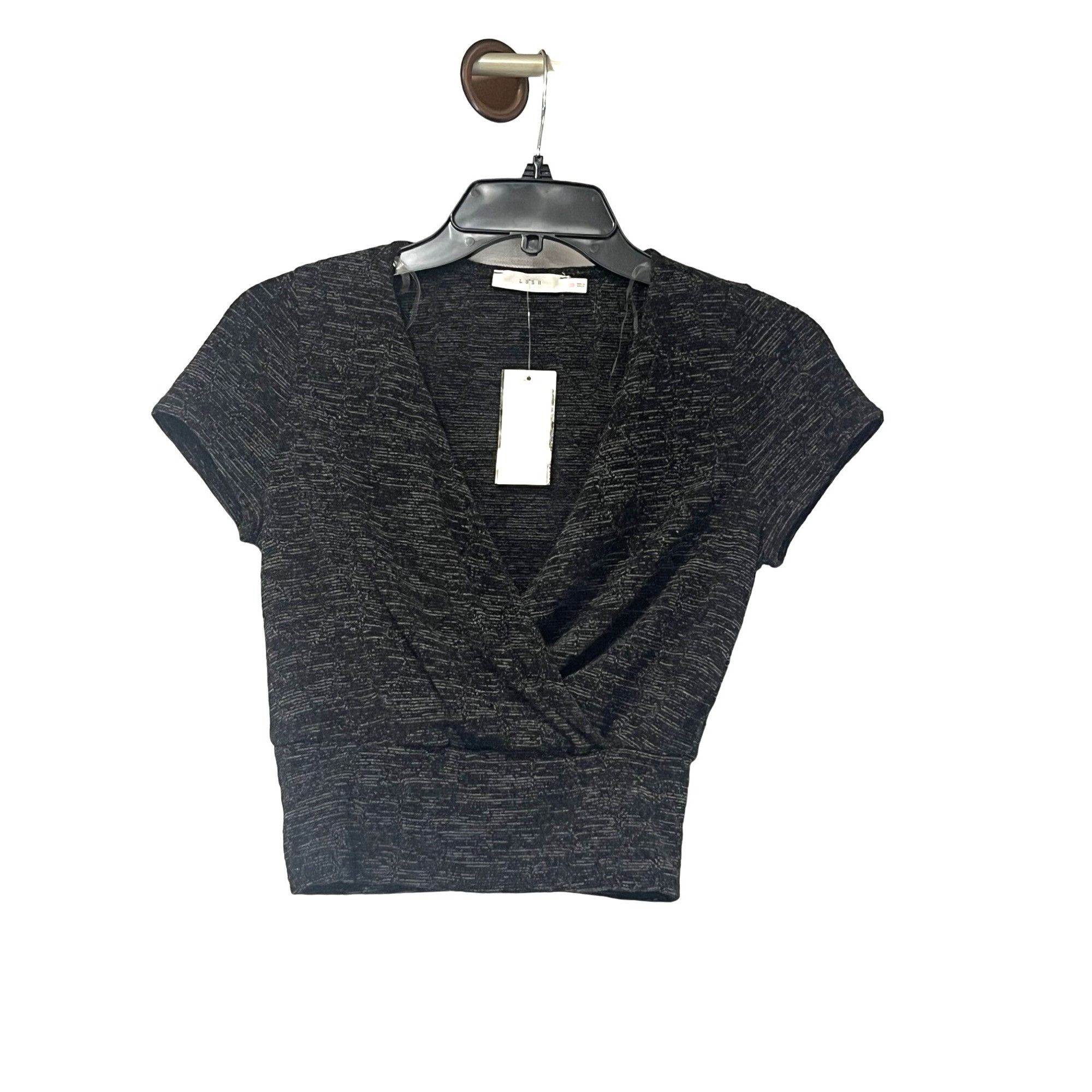 Other LUSH Surplice V-neck Crop T-shirt In Black, S Size S / US 4 / IT 40 - 5 Thumbnail