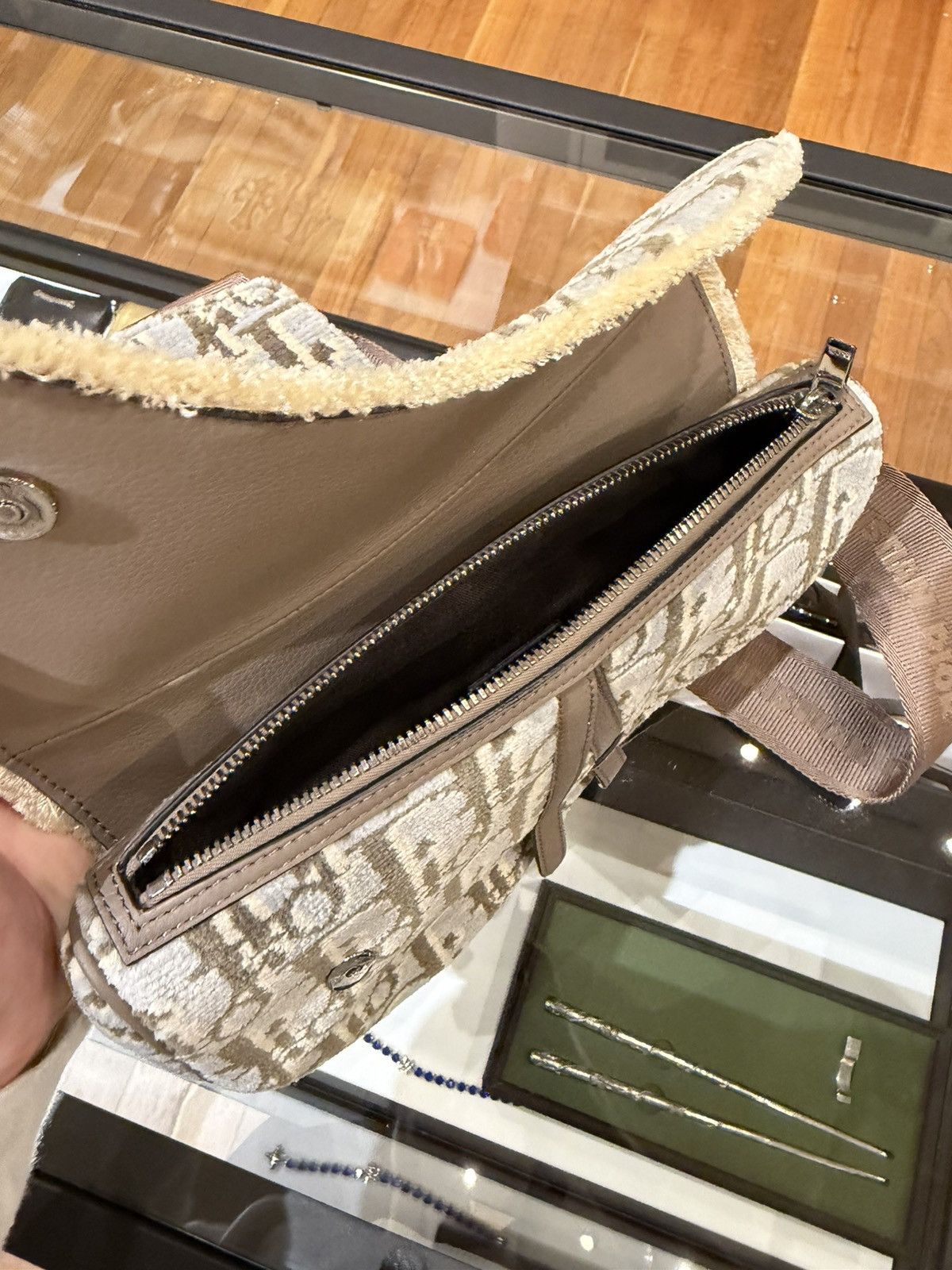 Dior Dior Oblique Jacquard Tapestry Crossbody Saddle Bag Size ONE SIZE - 4 Thumbnail
