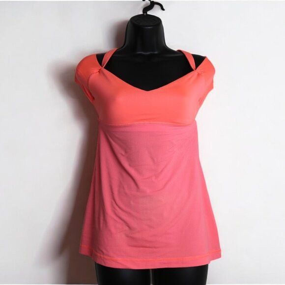 Lululemon Lululemon Mesh Luxtreme Tank Top Built-in Bra Salmon Pink Size M / US 6-8 / IT 42-44 - 1 Thumbnail