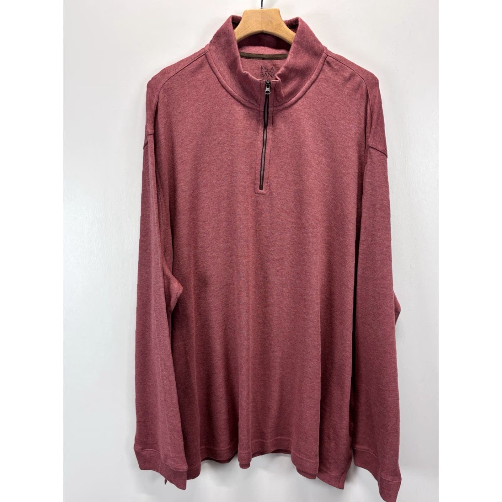 Jos. A. Bank Jos A Bank 1/4 Zip Sweater Big 3X Mens Pink Traditional Fit Knit Mock Neck Long Sleeve Pullover Casual Travel Business Big & Tall Jacket? Size US XXL / EU 58 / 5 - 2 Thumbnail