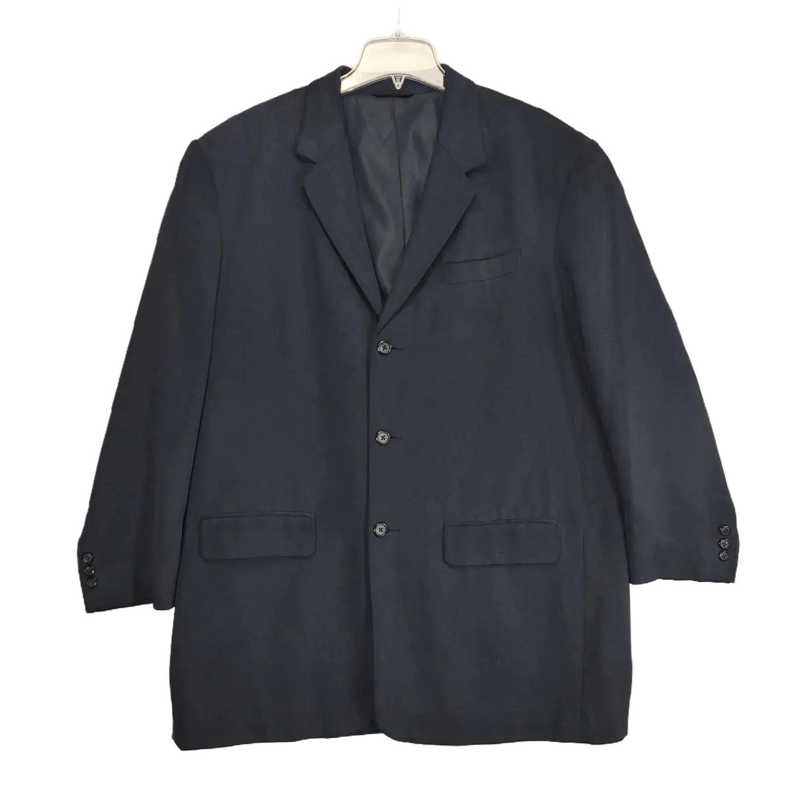 Other AXIS Men's XL Navy Blue Silk 3-Button Blazer Jacket Size US XL / EU 56 / 4 - 1 Thumbnail