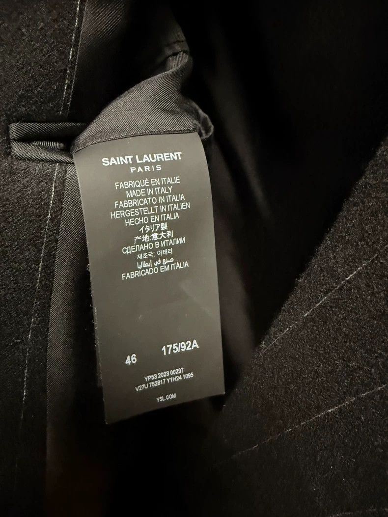 Saint Laurent Paris Saint Laurent Paris Wool striped shoulder suit jacket-2506 Size US S / EU 44-46 / 1 - 3 Thumbnail