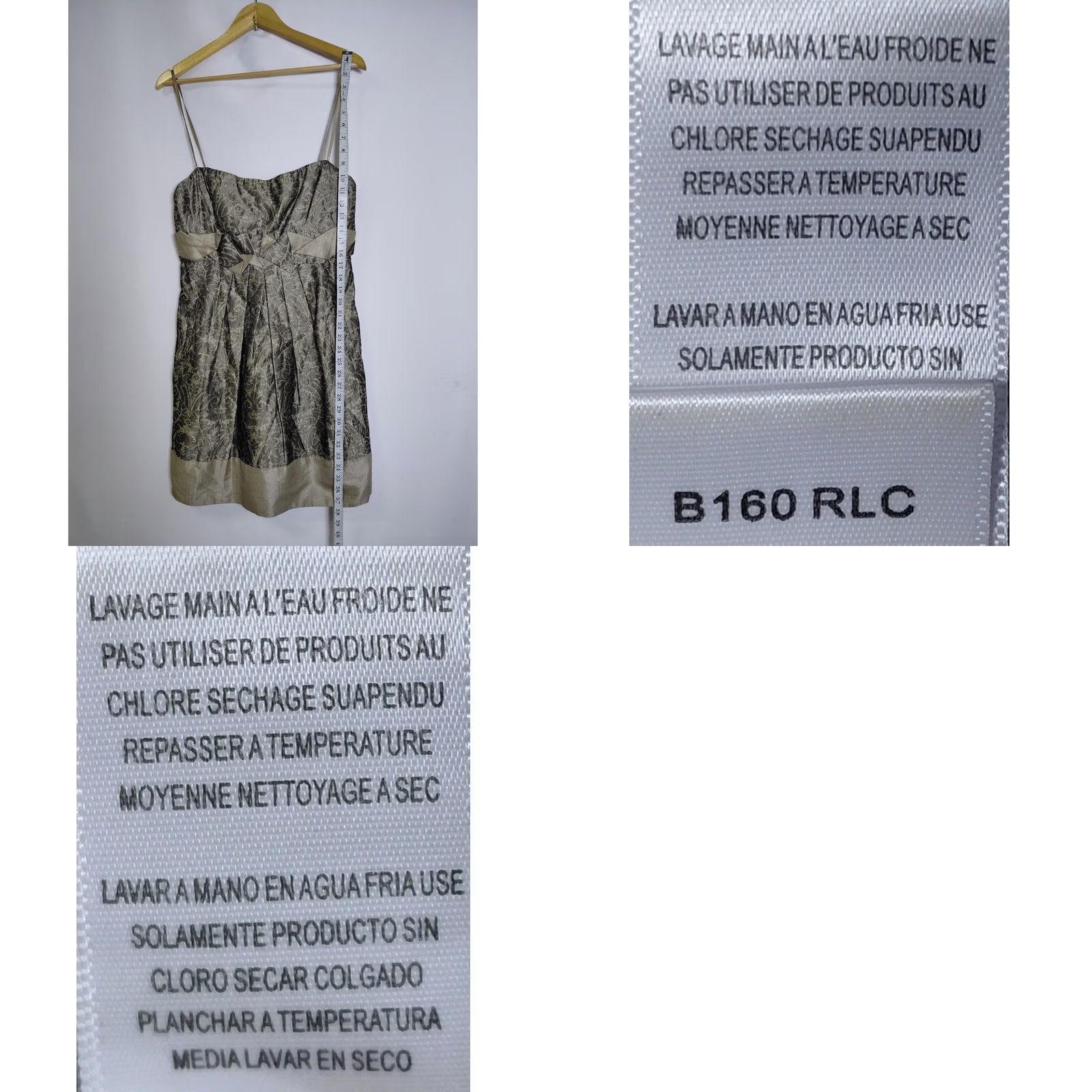 Bcbgmaxazria BCBGMAXAZRIA Silk Dress Gray Solid Sleeveless Knee Length Women 12 Size XL / US 12-14 / IT 48-50 - 8 Thumbnail