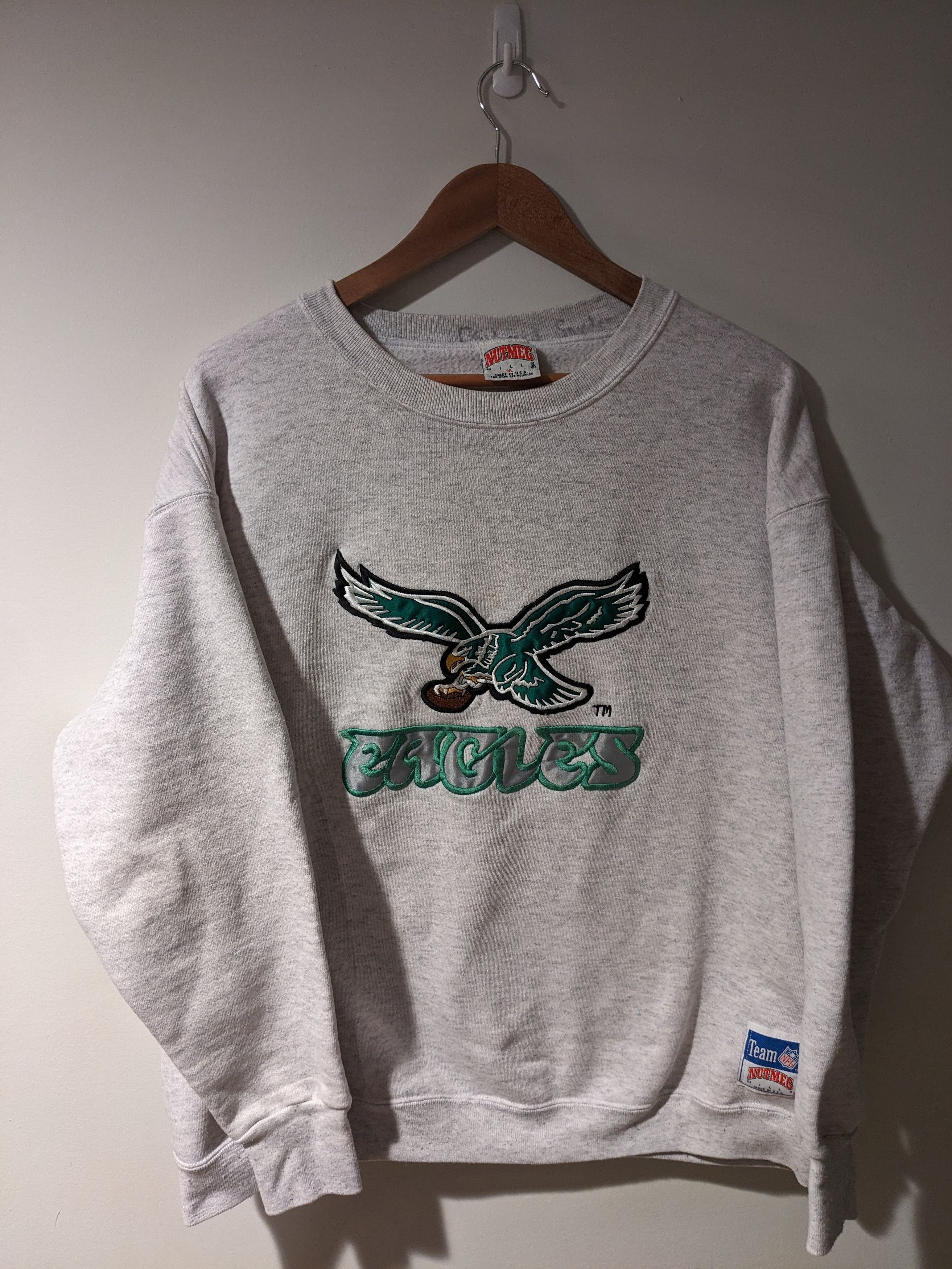 Nutmeg × Vintage Vintage 90s Philadelphia Eagles NFL Football Sweatshirt Size US XL / EU 56 / 4 - 1 Thumbnail
