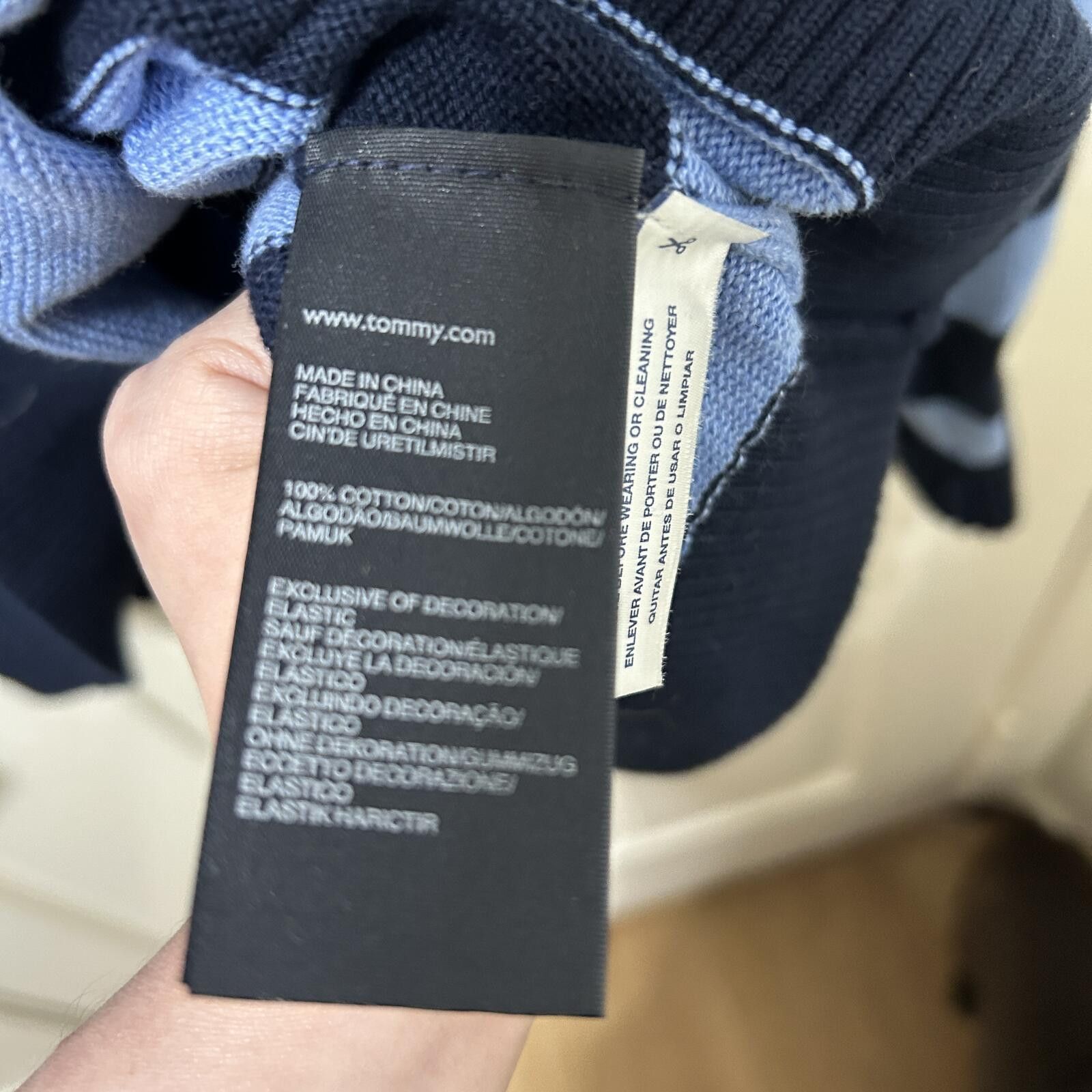 Tommy Hilfiger Tommy Hilfiger Rugby 1/4 Zip Sweater Blue Stripe 100% Cotton Size US L / EU 52-54 / 3 - 6 Thumbnail