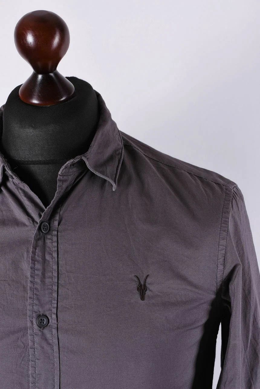 Allsaints AllSaints Aristide Long Sleeve Cotton Shirt Grey Size US S / EU 44-46 / 1 - 2 Thumbnail