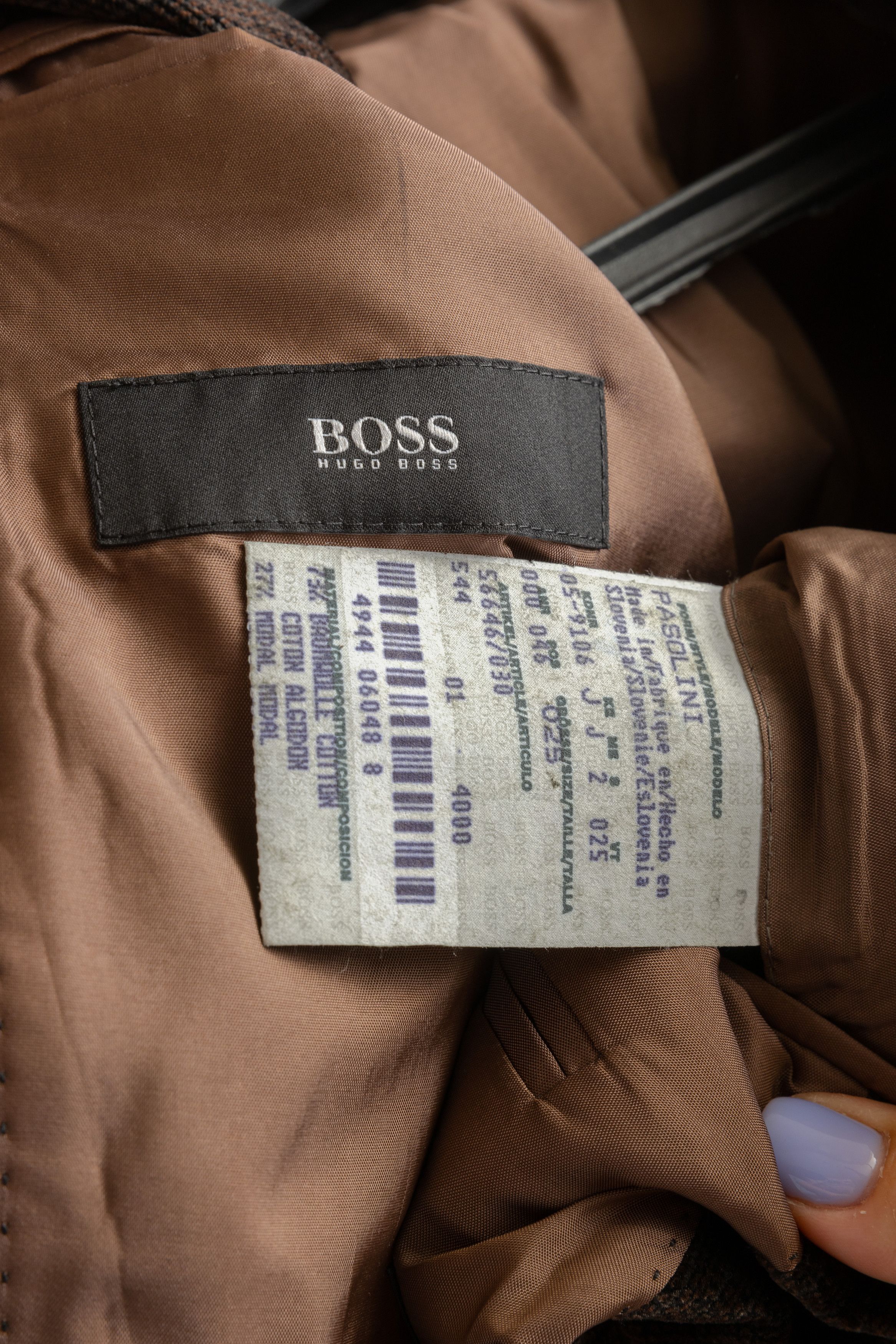 Hugo Boss BOSS Man Preowned Velour Brown One Breasted Blazer 8718 Size US M / EU 48-50 / 2 - 9 Thumbnail