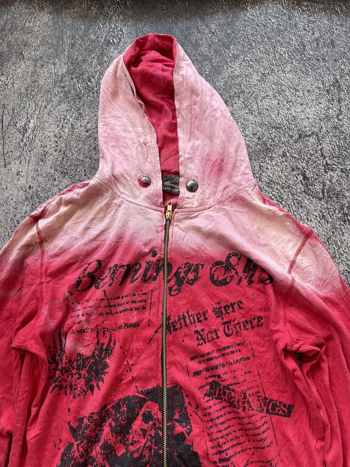 Japanese Brand Y2k Berning sho skull grunge poem zip hoodie Size US L / EU 52-54 / 3 - 4 Thumbnail
