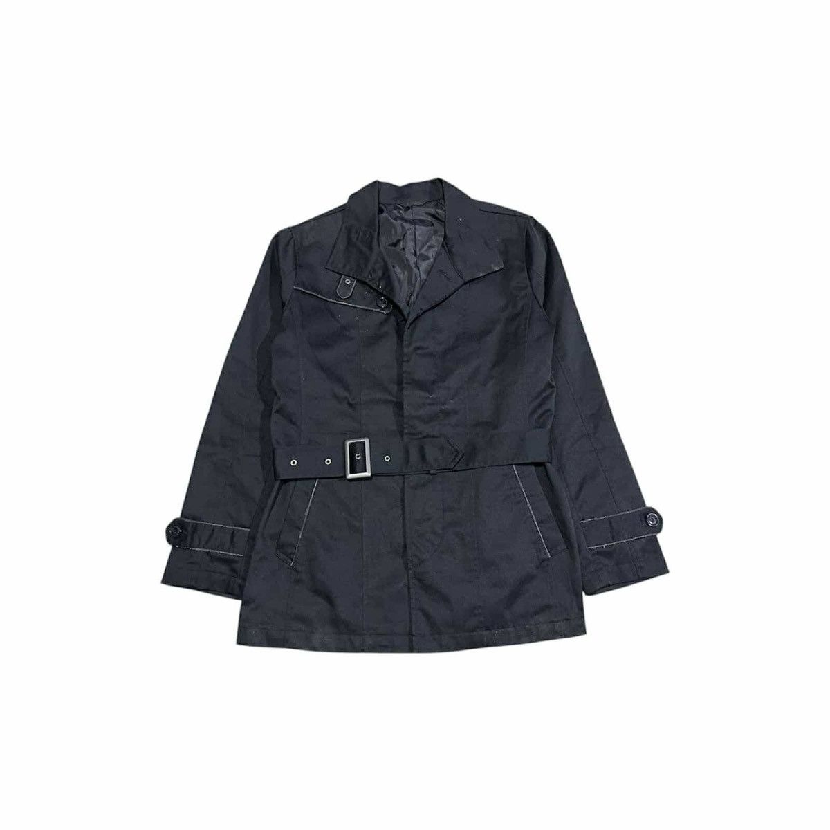 Japanese Brand × Mossimo × Vintage 🔥Sick Y2K Vintage Mossimo Trench Coat Jacket Bondage Belted Size US M / EU 48-50 / 2 - 1 Thumbnail